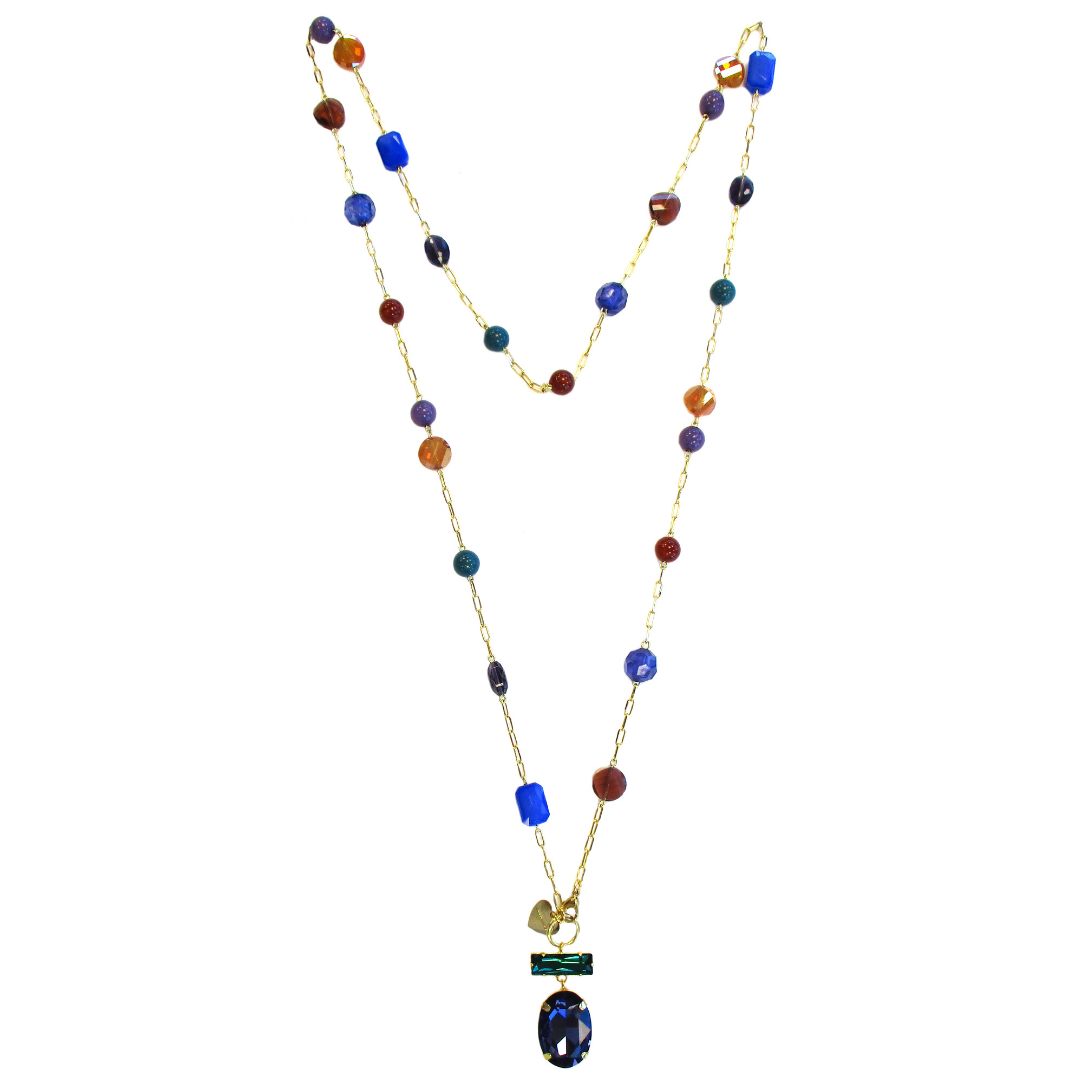 Collana con inserti di perline e ciondolo Violante