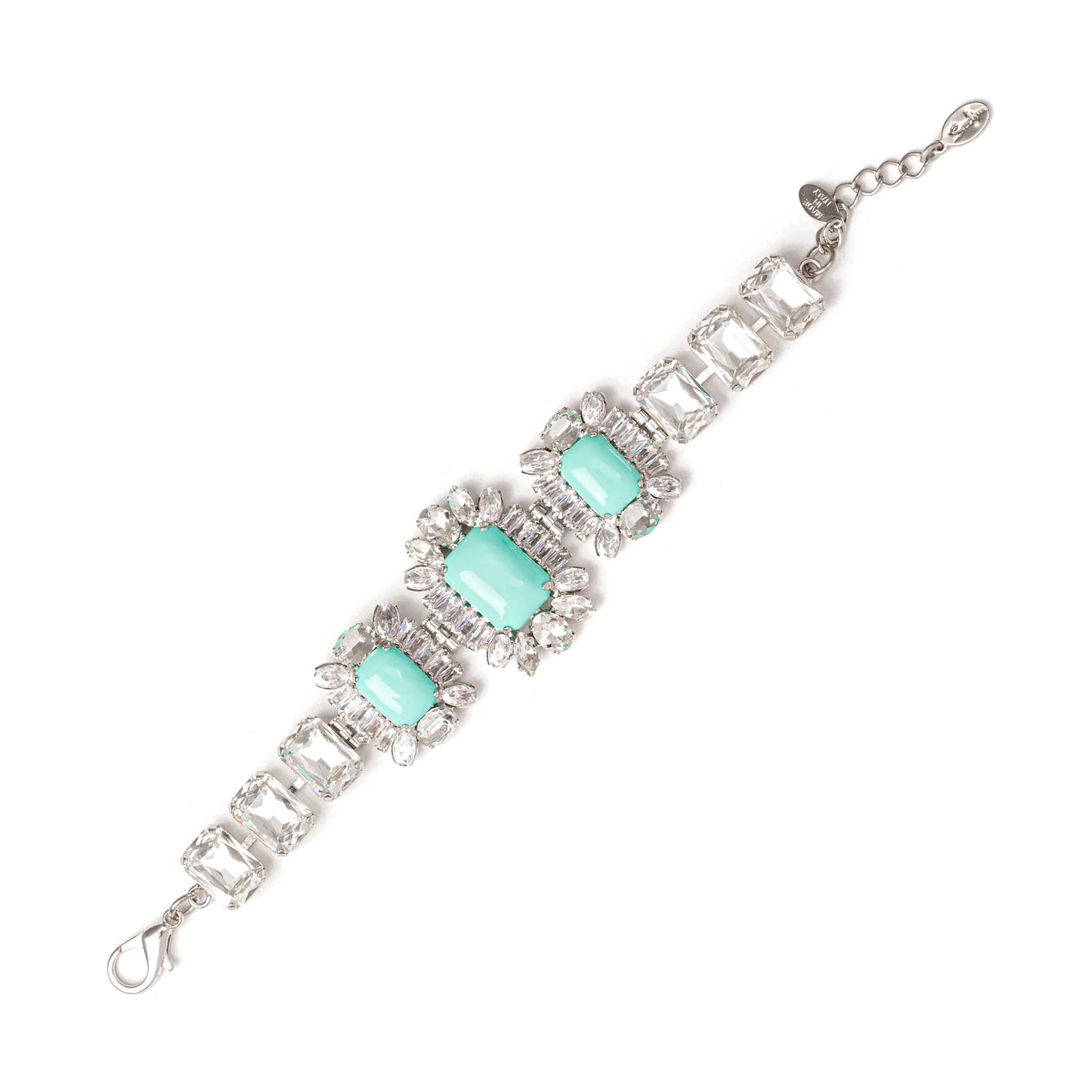 Bracciale cristalli e tre charm Faville turchese - Turchese