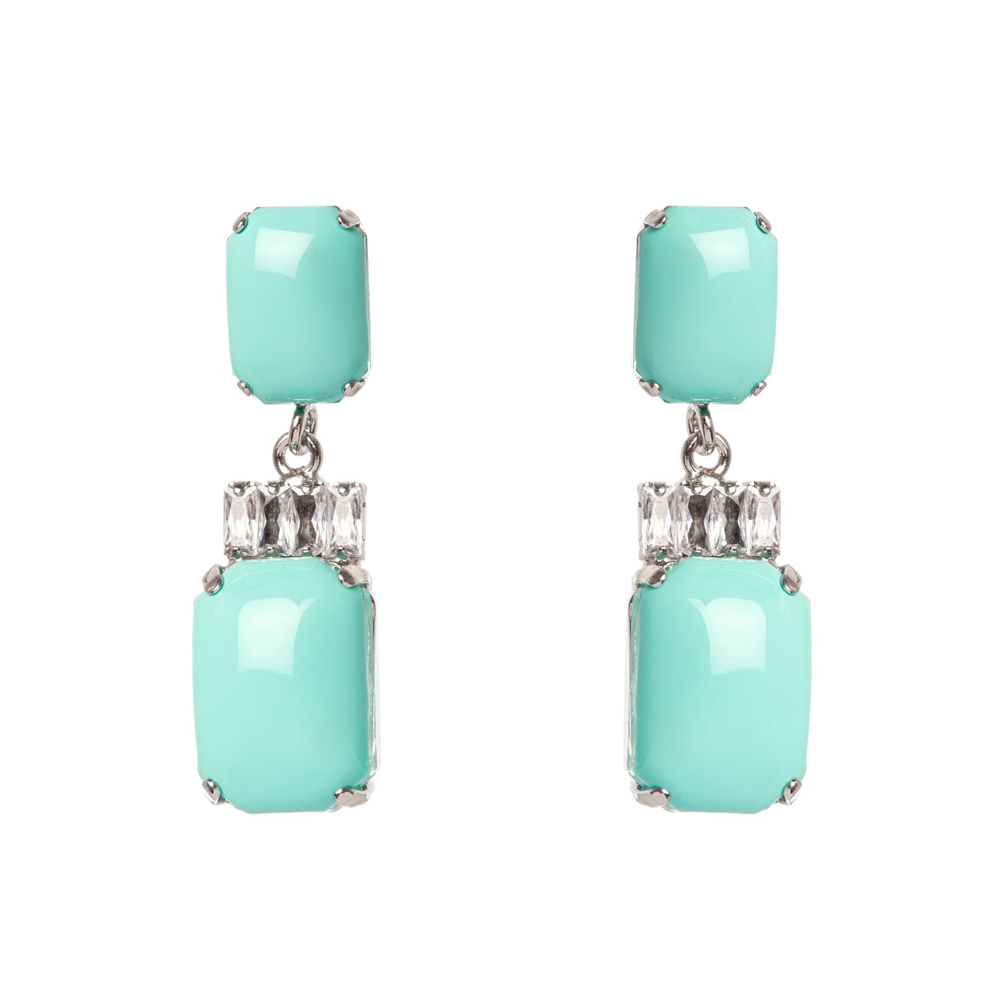 Orecchini a due cabochon Faville turchese - Turchese