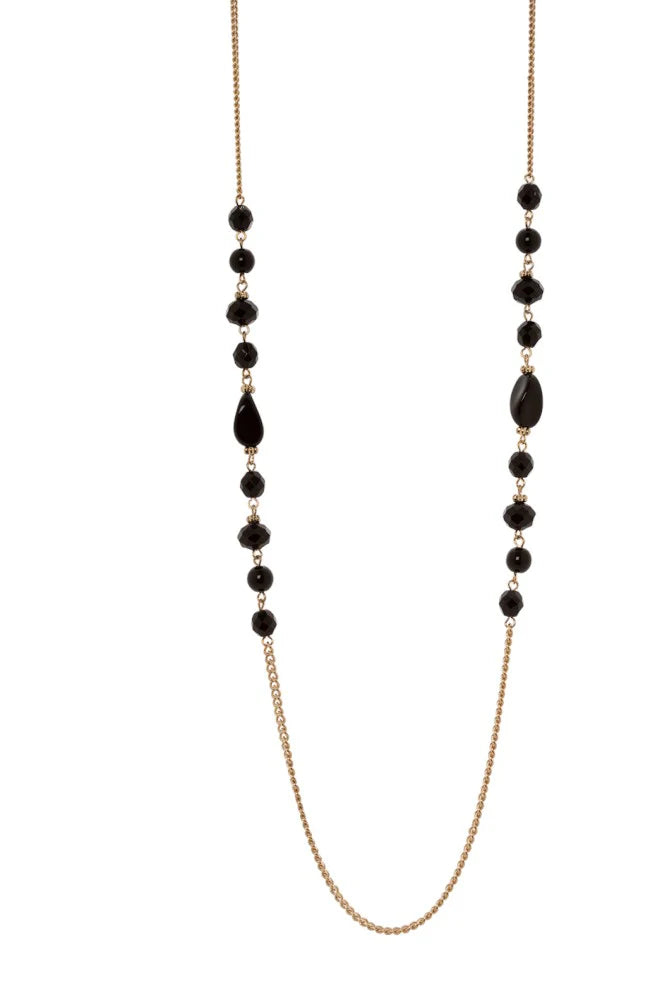Collana lunga a due sezioni Madame - Nero
