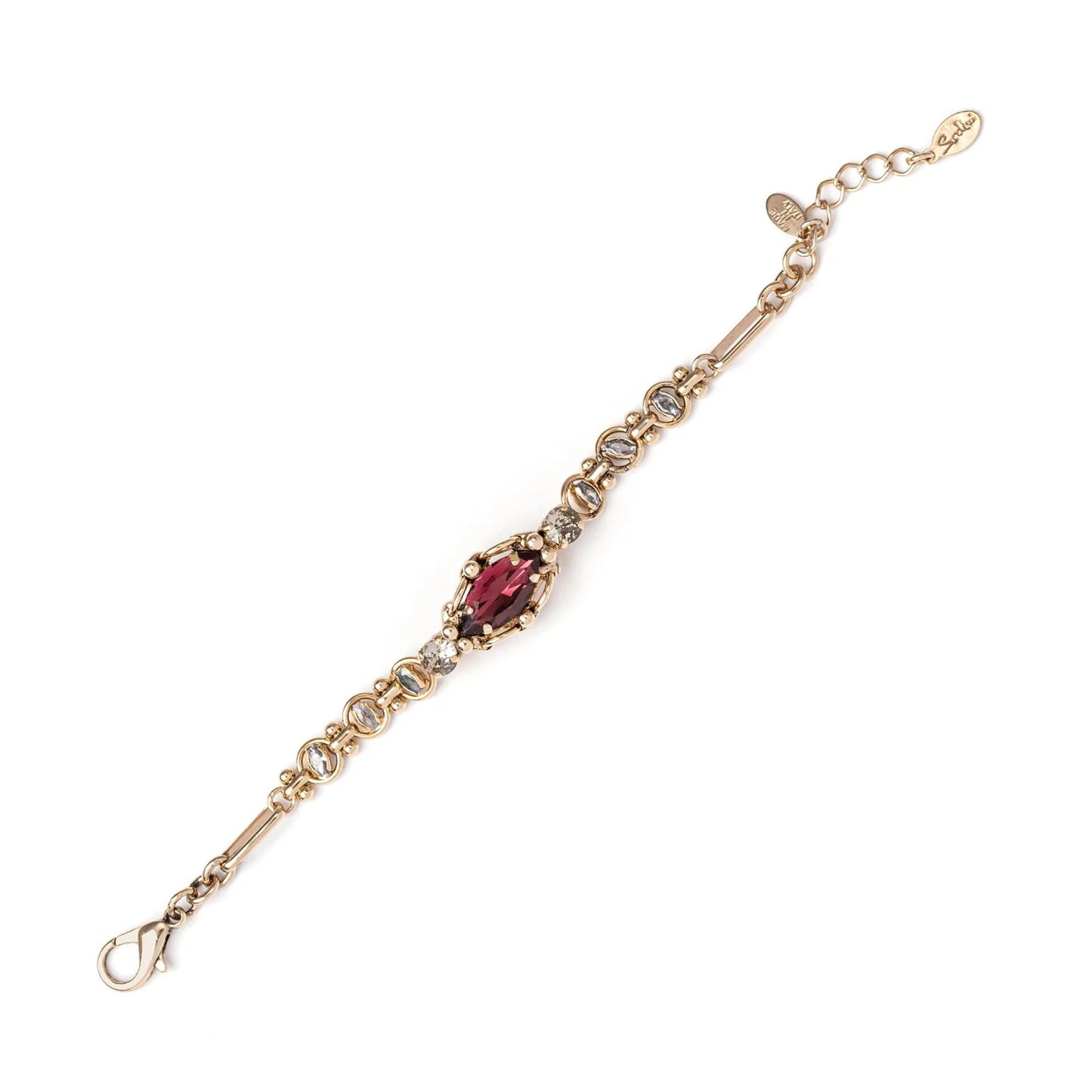 Bracciale catena e cristallo navette La Rève - Viola
