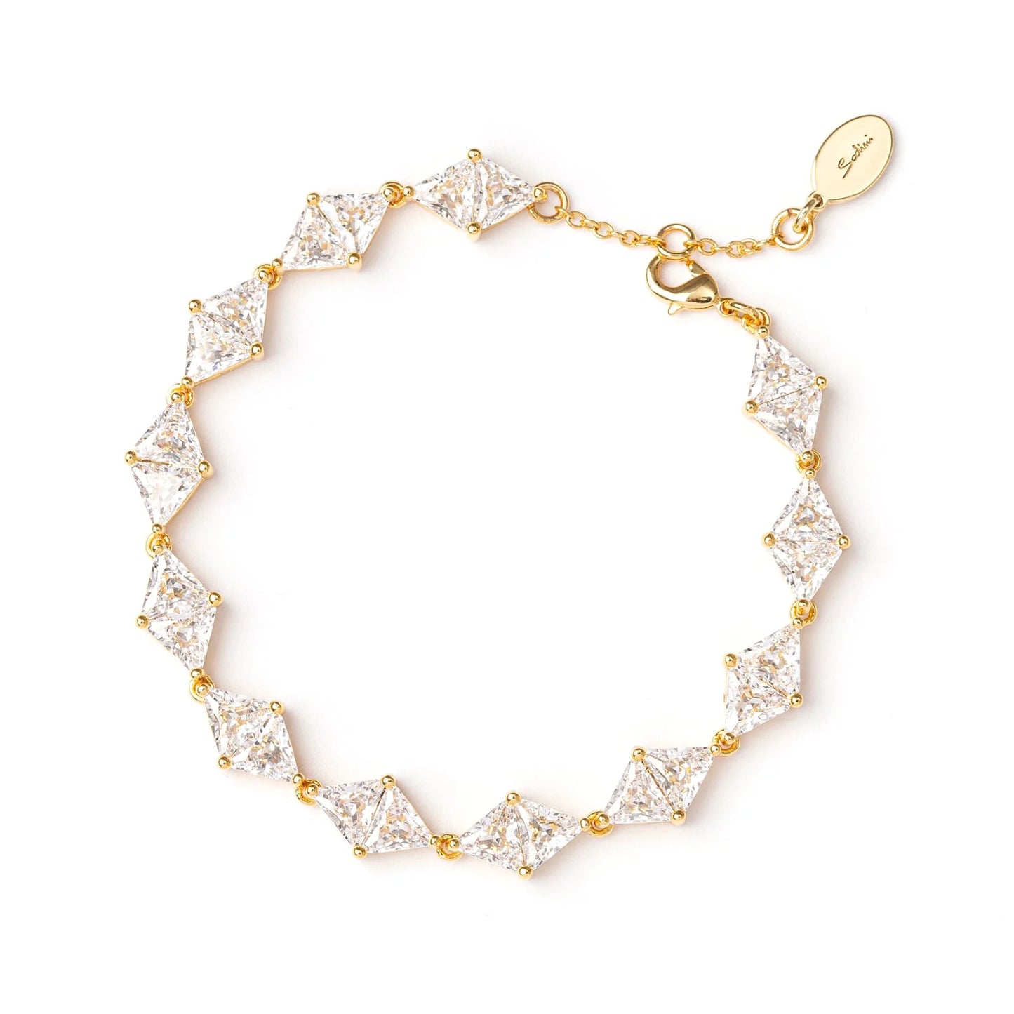 Bracciale di triangoli di zirconi Eva - Oro