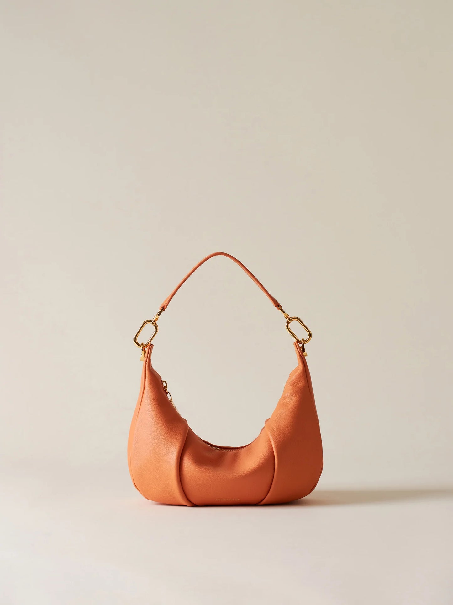 BLOOM HOBO SMALL Borsa a Spalla di Pelle Tangerine