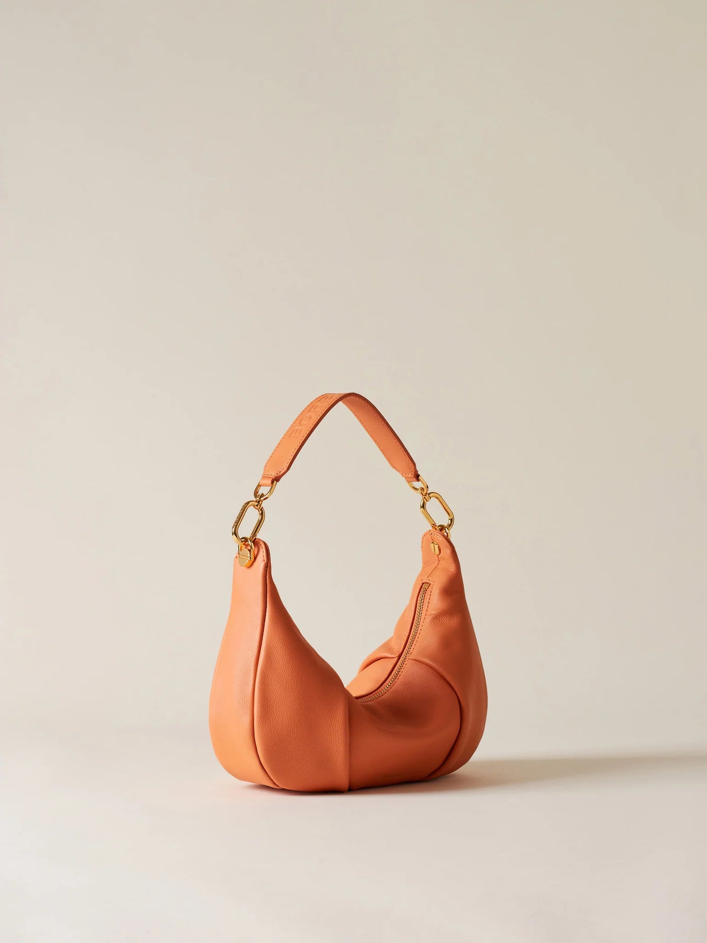 BLOOM HOBO SMALL Borsa a Spalla di Pelle Tangerine