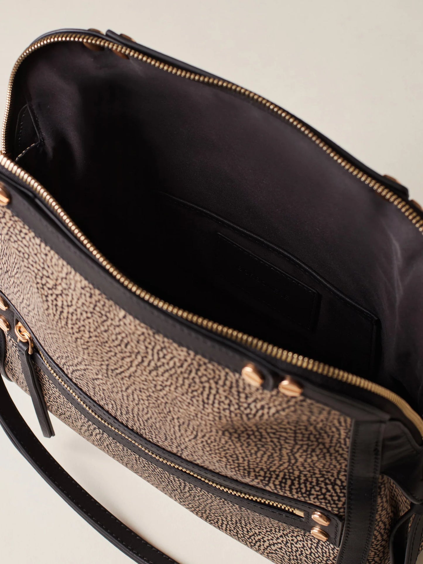 FRAME TRACOLLA SMALL Borsa a tracolla di Tessuto riciclato Op e Pelle