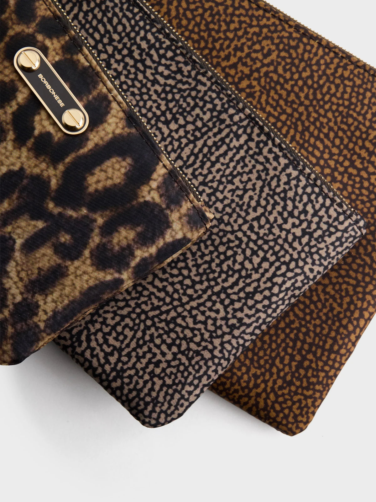 TRIS BEAUTY CASE Set di Bustine portatutto in tessuto Op
