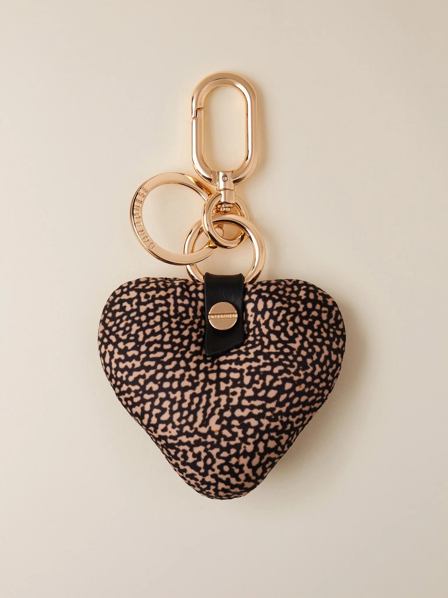 CHARM CUORE Portachiavi di Tessuto Riciclato OP e Pelle