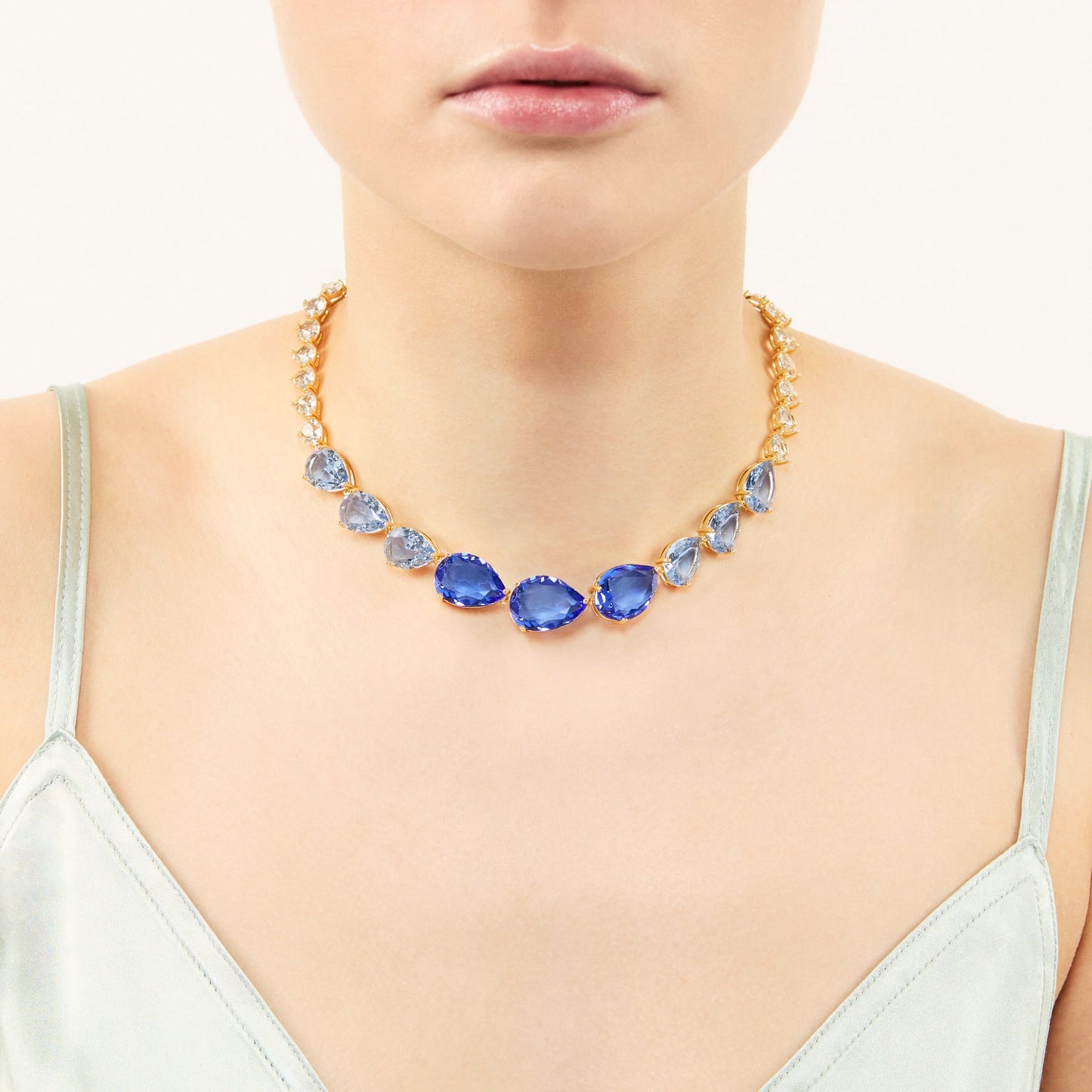 Girocollo di cristalli Chandelier - Blu
