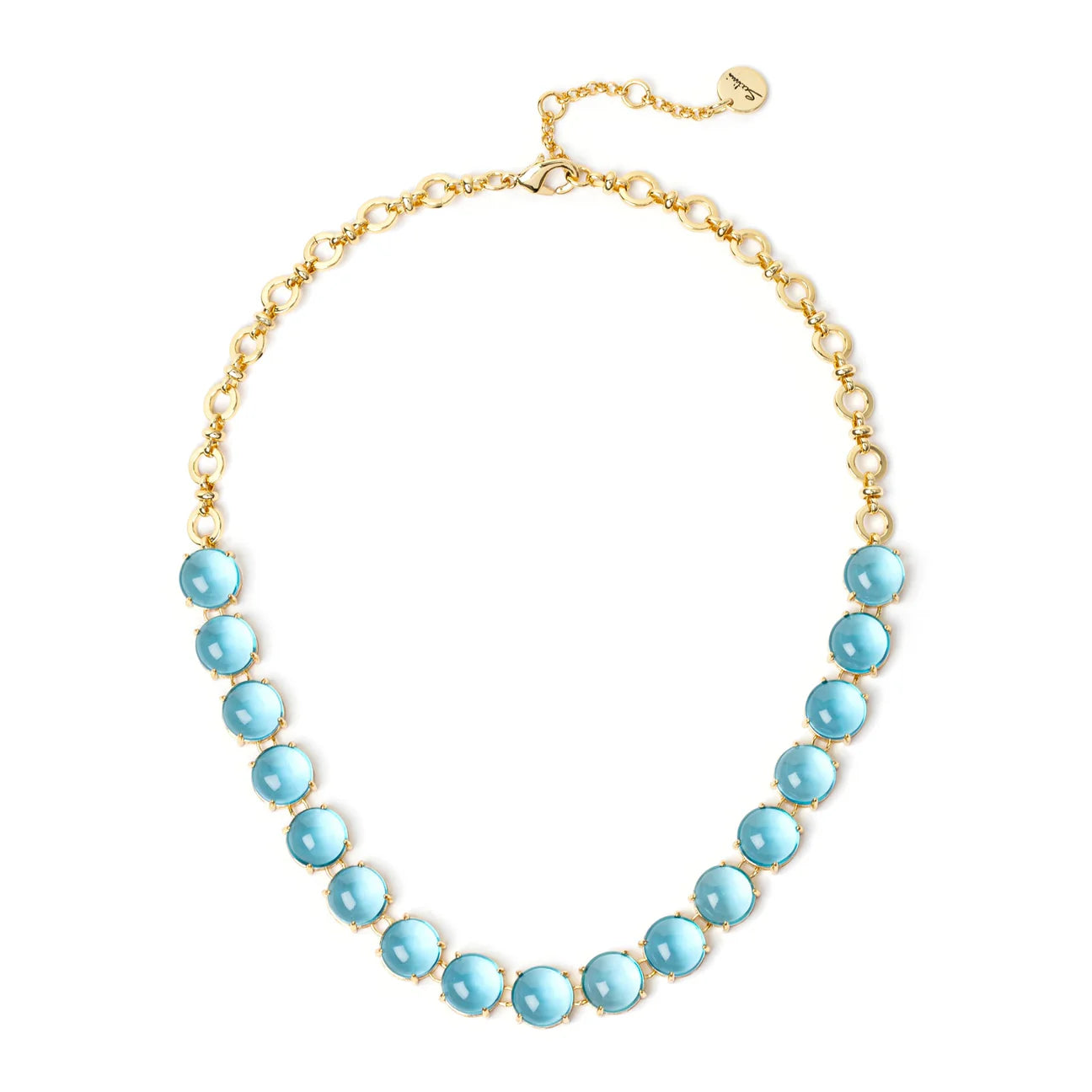 Collana catena e cabochon Blossom - Blu