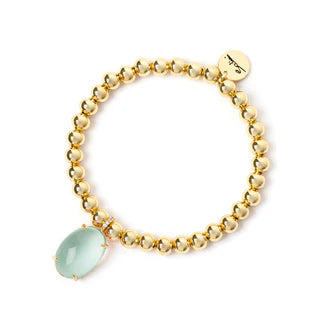 Bracciale elastico boule e cabochon Blossom - Verde