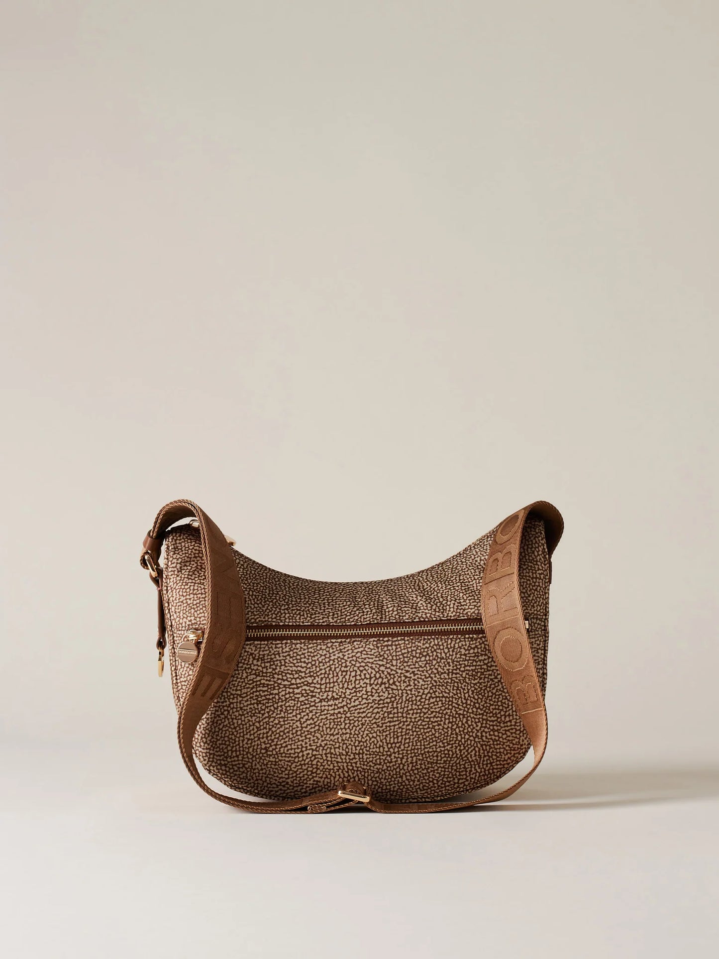 LUNA BAG SMALL Beige Hobo di Tessuto riciclato OP e Pelle