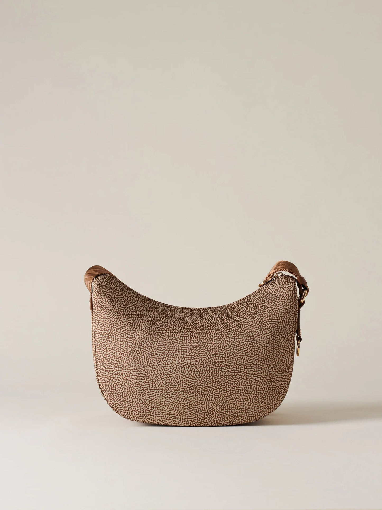 LUNA BAG SMALL Beige Hobo di Tessuto riciclato OP e Pelle