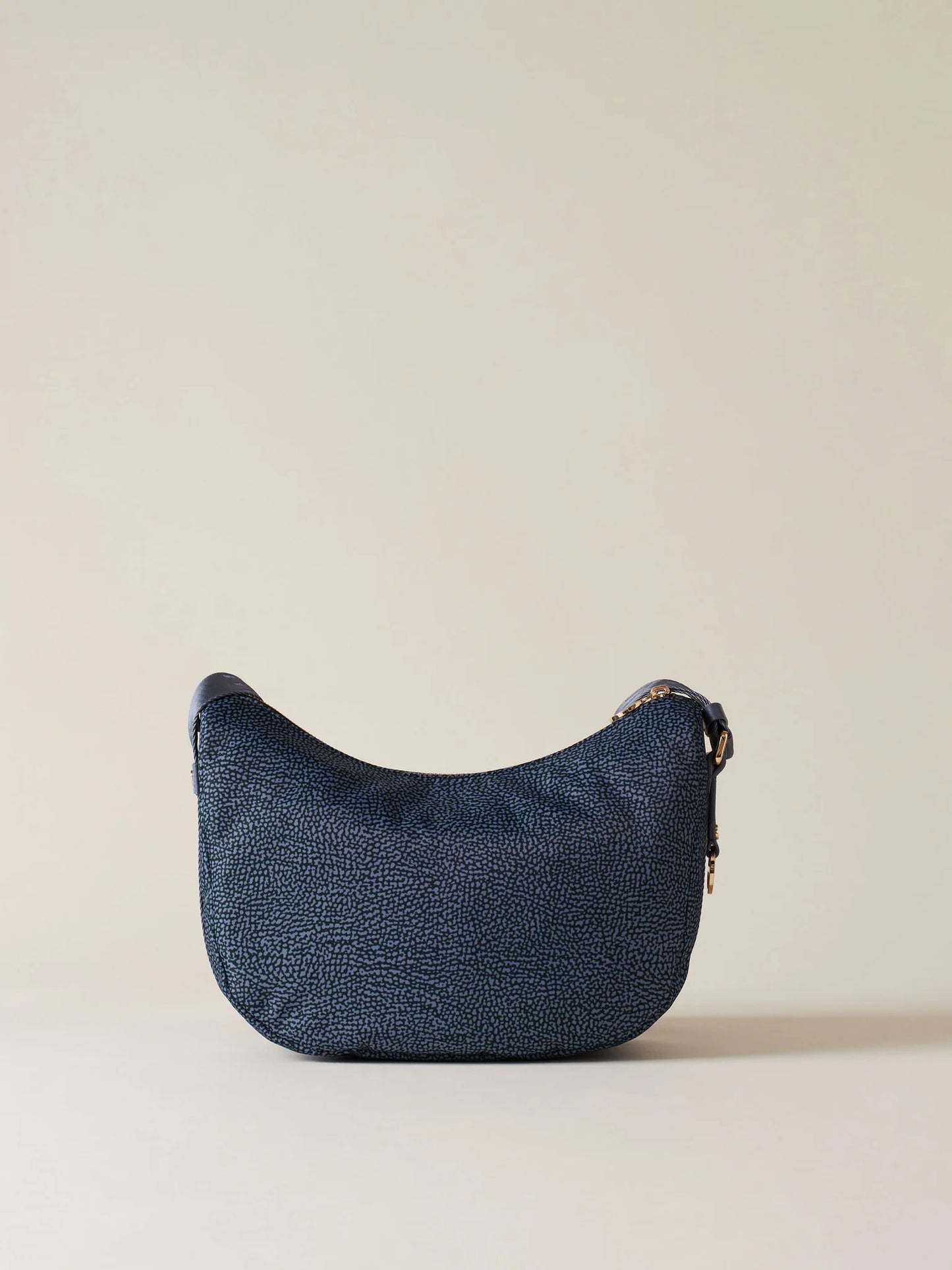 LUNA BAG SMALL Hobo di Tessuto Riciclato OP e Pelle colore Denim