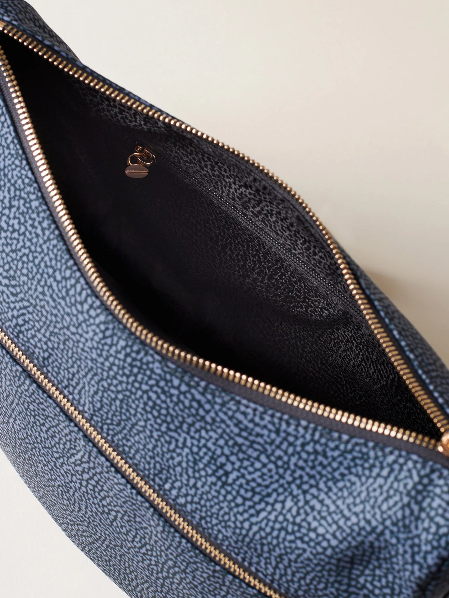 LUNA BAG SMALL Hobo di Tessuto Riciclato OP e Pelle colore Denim