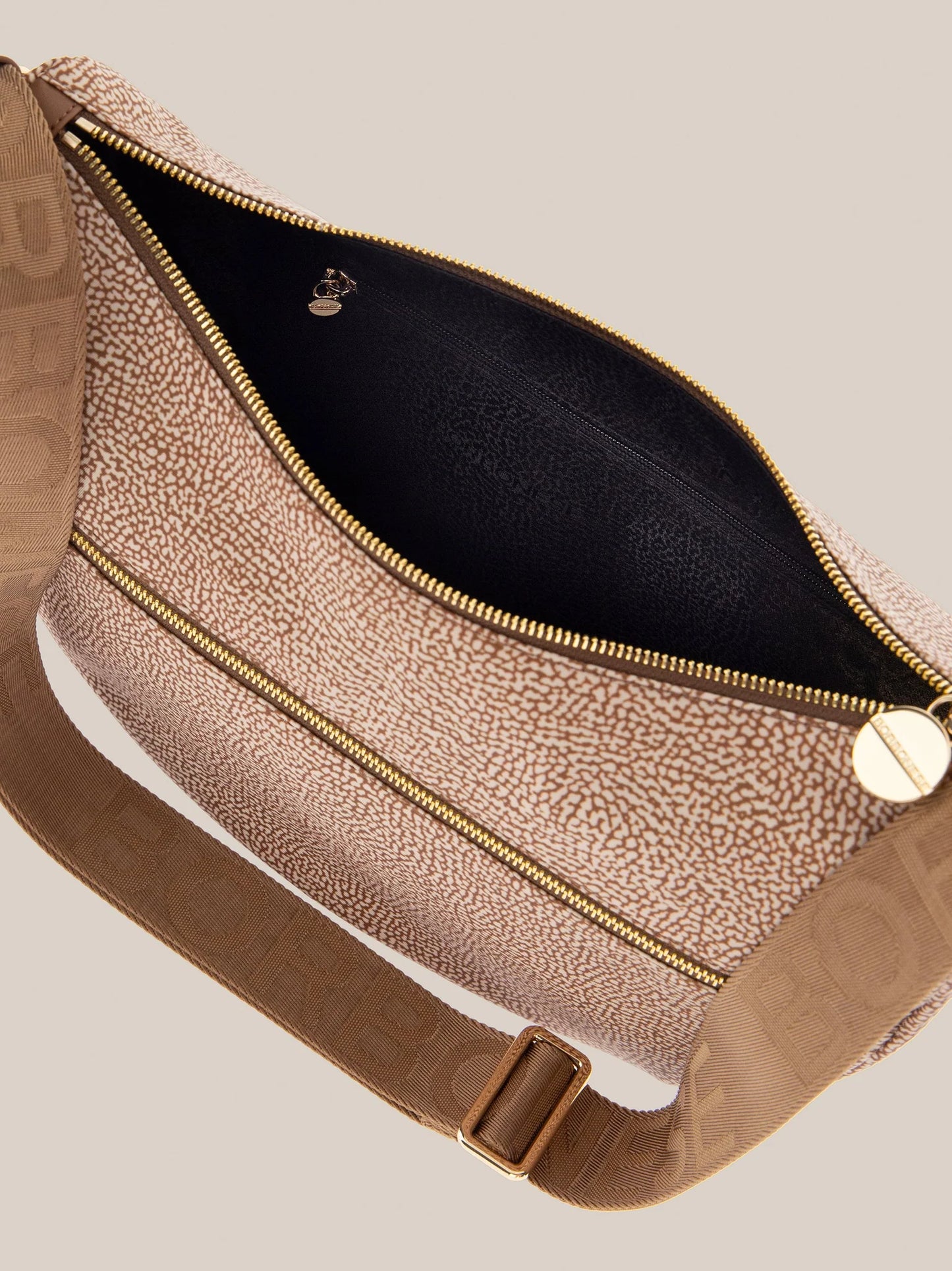 LUNA BAG MIDDLE Beige Hobo di Tessuto riciclato OP e Pelle (Copia)