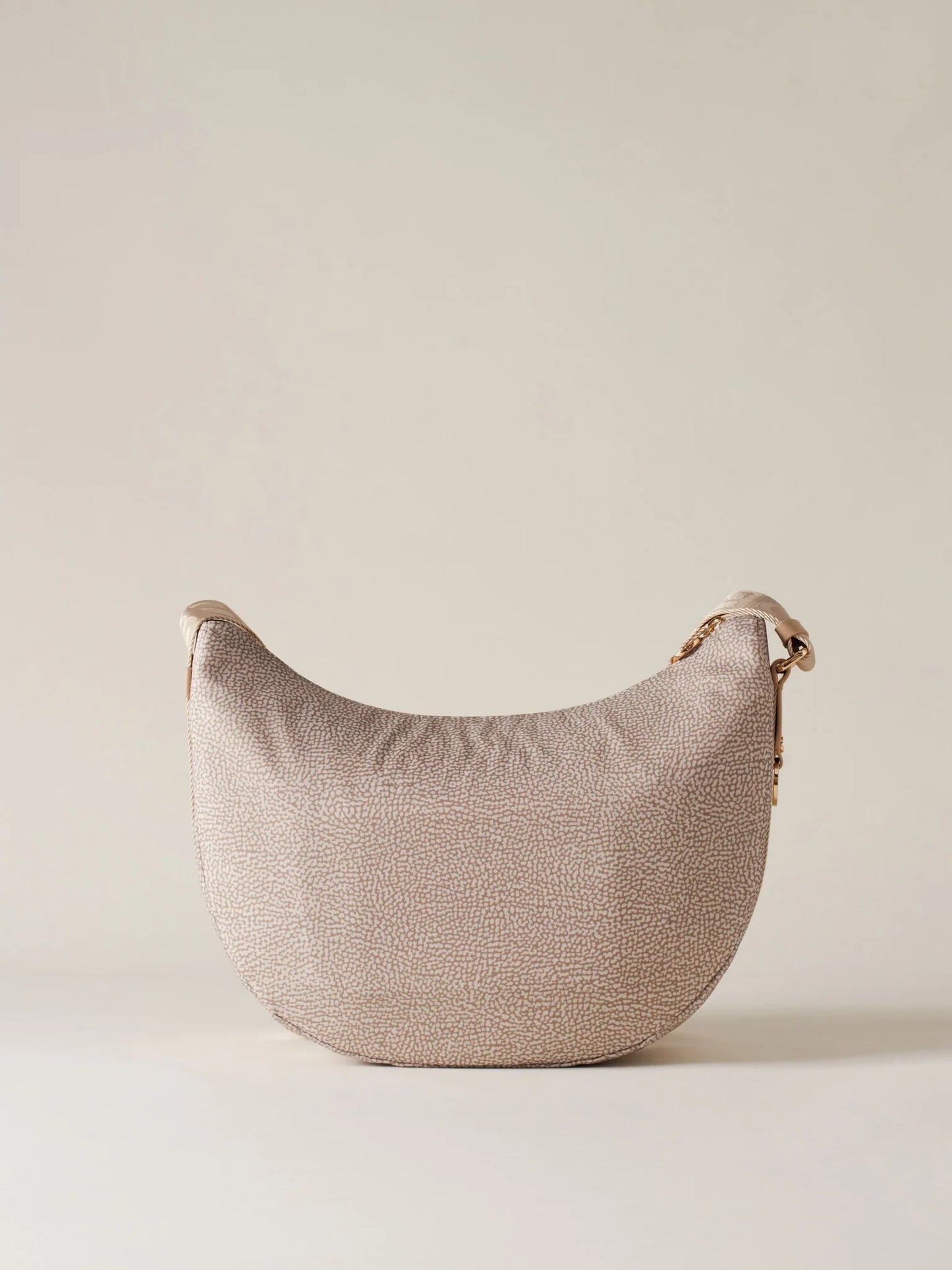 LUNA BAG MIDDLE Sabbia Hobo di Tessuto riciclato OP e Pelle