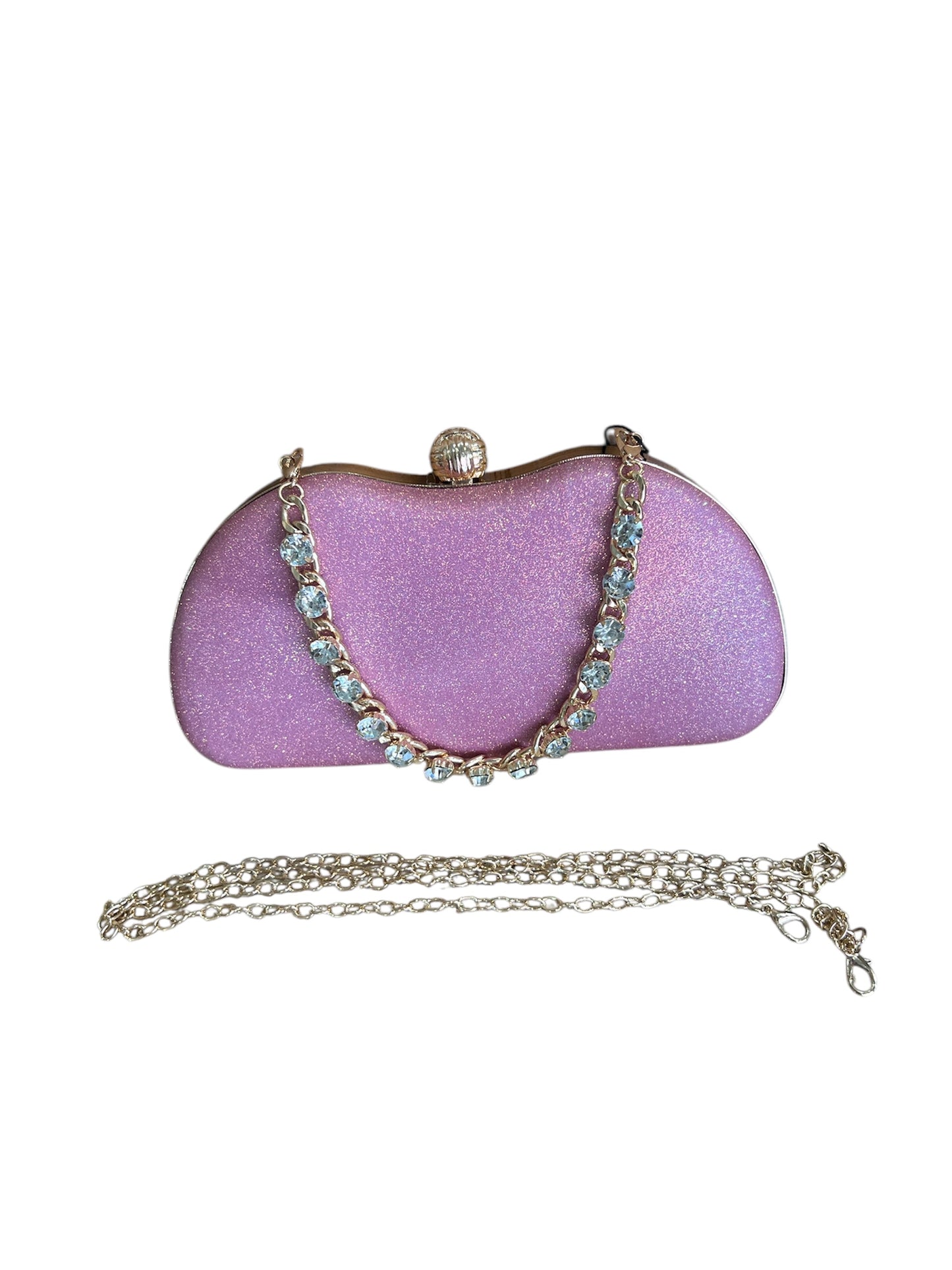 Clutch con polsiera gioiello rosa