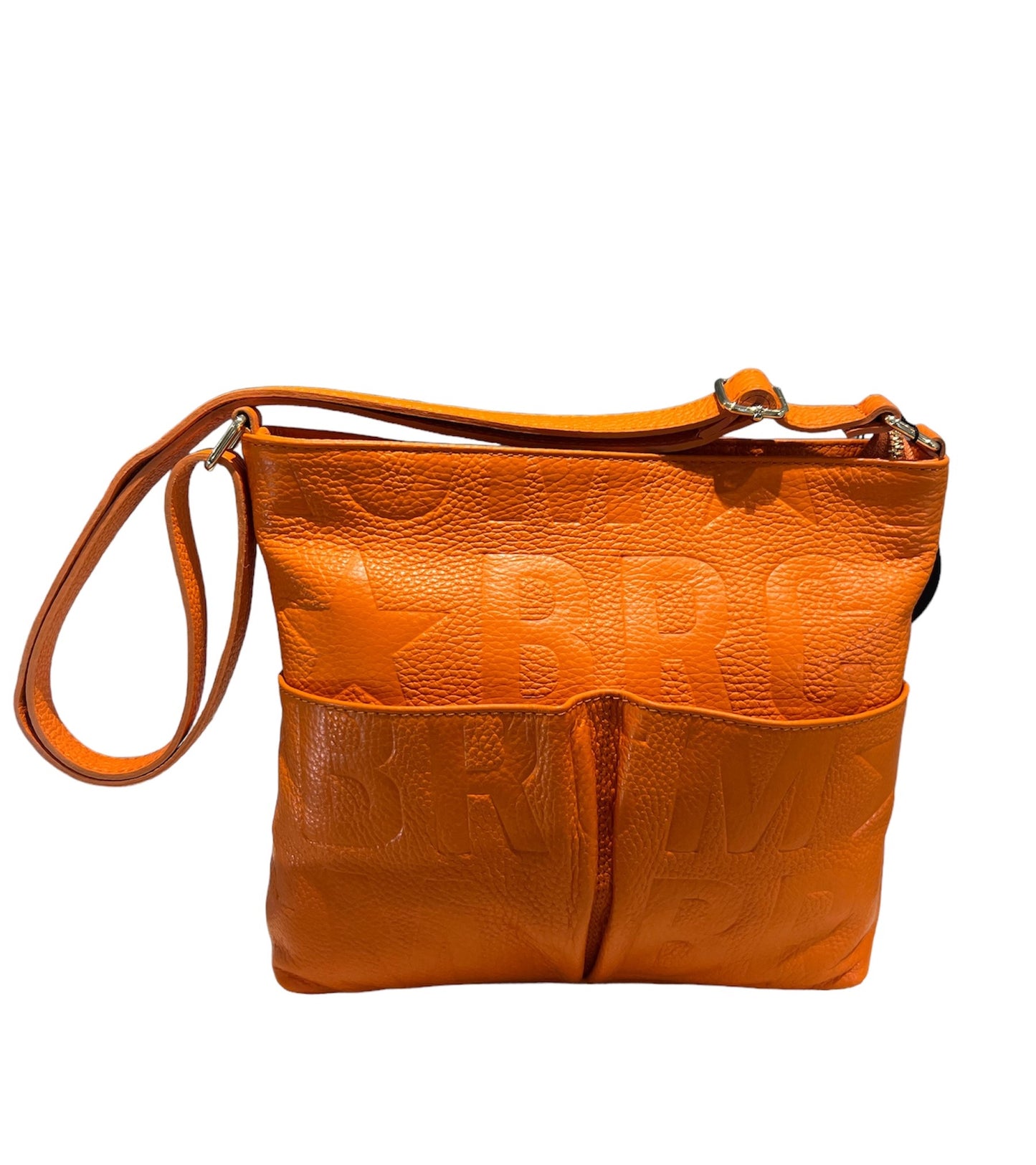 M*BRC BORSA A TRACOLLA LOGO ARANCIO