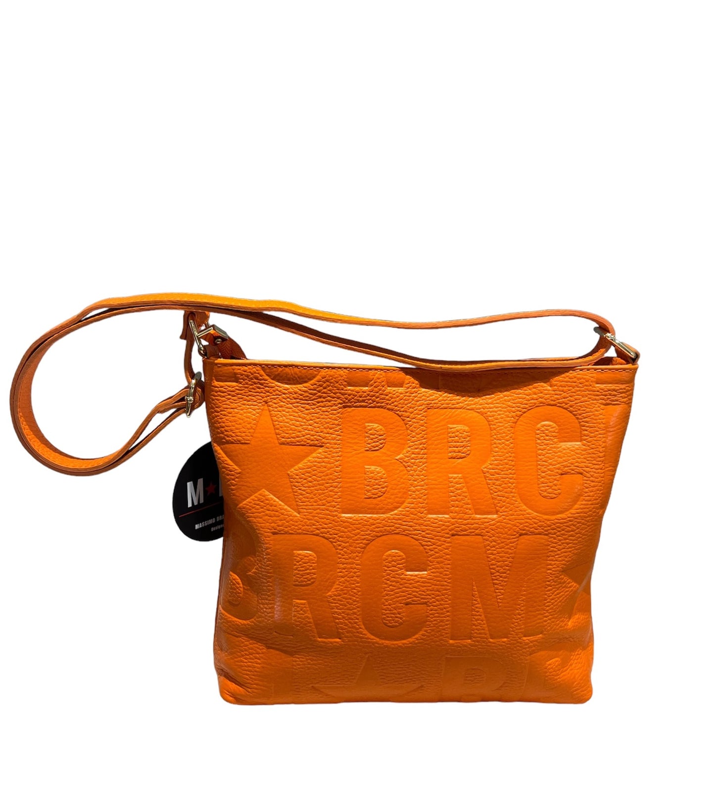 M*BRC BORSA A TRACOLLA LOGO ARANCIO