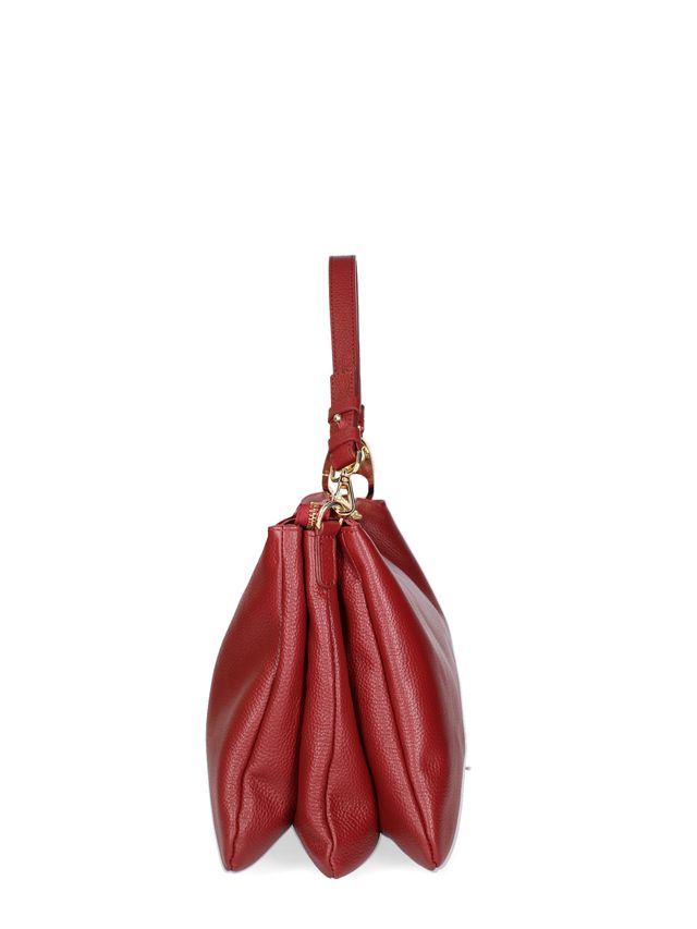 SHOULDER BAG CON TRE SCOMPARTI PELLE -ROSSA