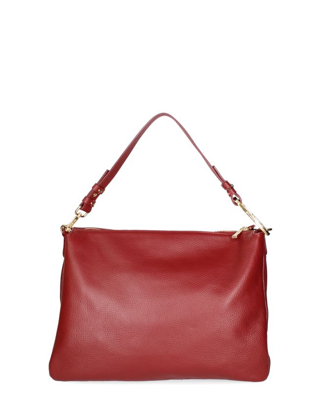 SHOULDER BAG CON TRE SCOMPARTI PELLE -ROSSA