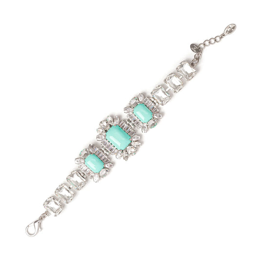 Bracciale cristalli e tre charm Faville turchese - Turchese