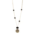 Collana lunga con sfere e pendente Malena - Nero