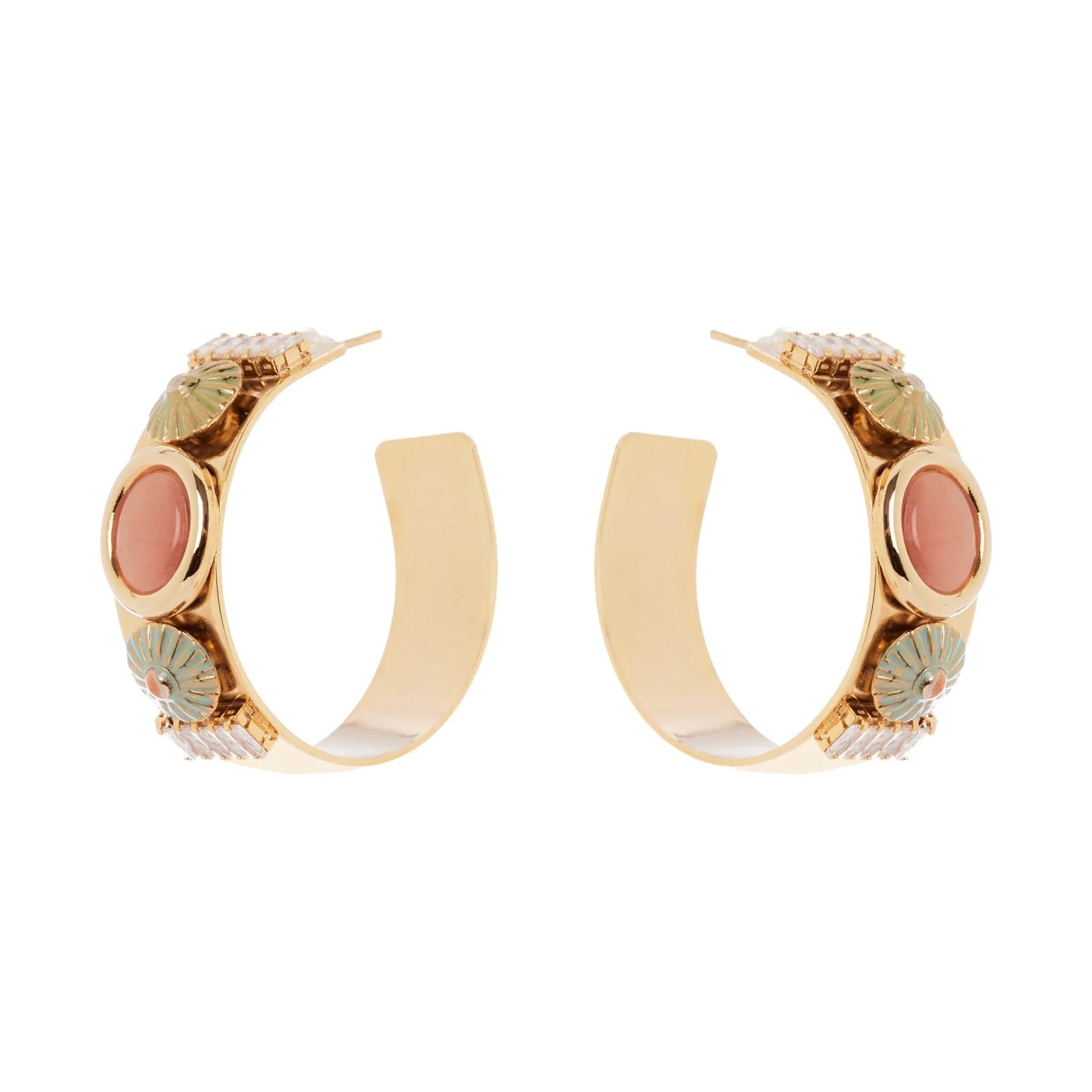 Orecchini cerchio fascia larga e charm Tarocchi - Multicolor