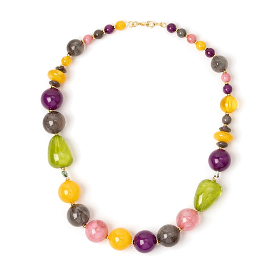 Collana corta a boule variegate Ester - Multicolor
