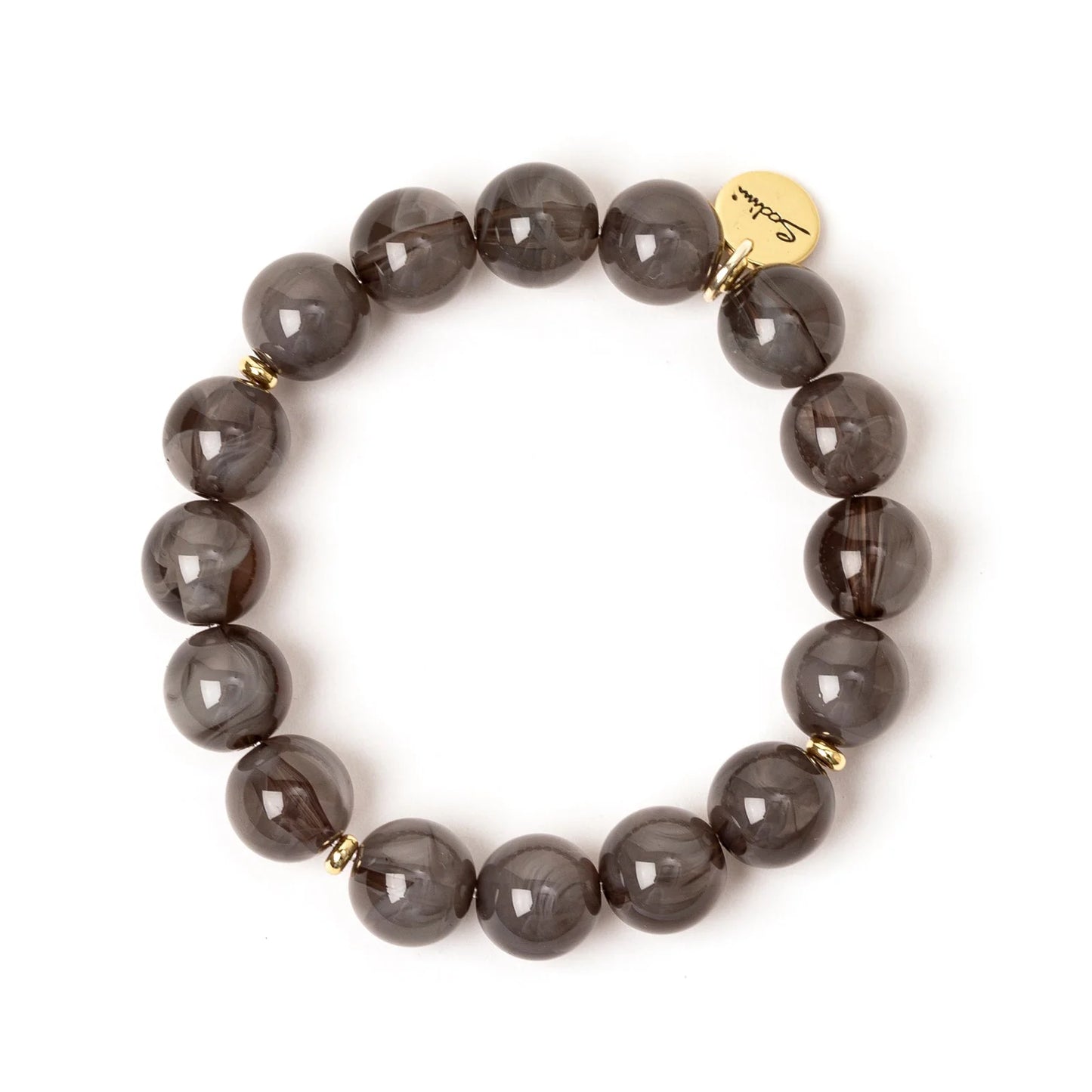Bracciale elastico a grandi boule Ester - Grigio