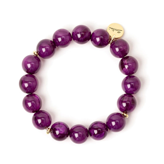Bracciale elastico a grandi boule Ester - Viola