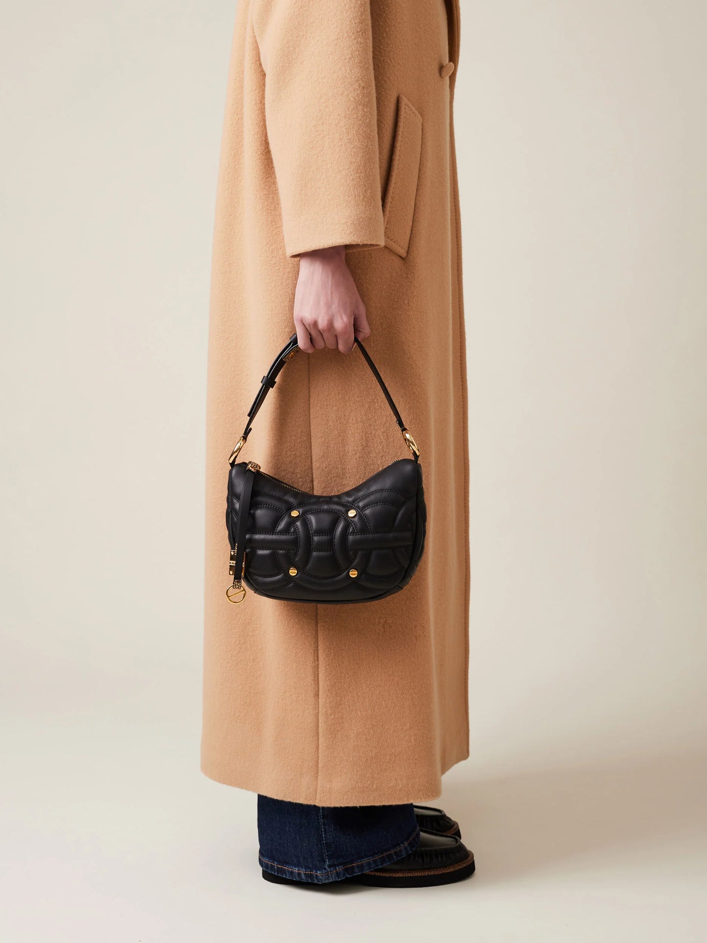 BORSA A SPALLA DI PELLE BORBONESE -RONDO' HOBO SMALL