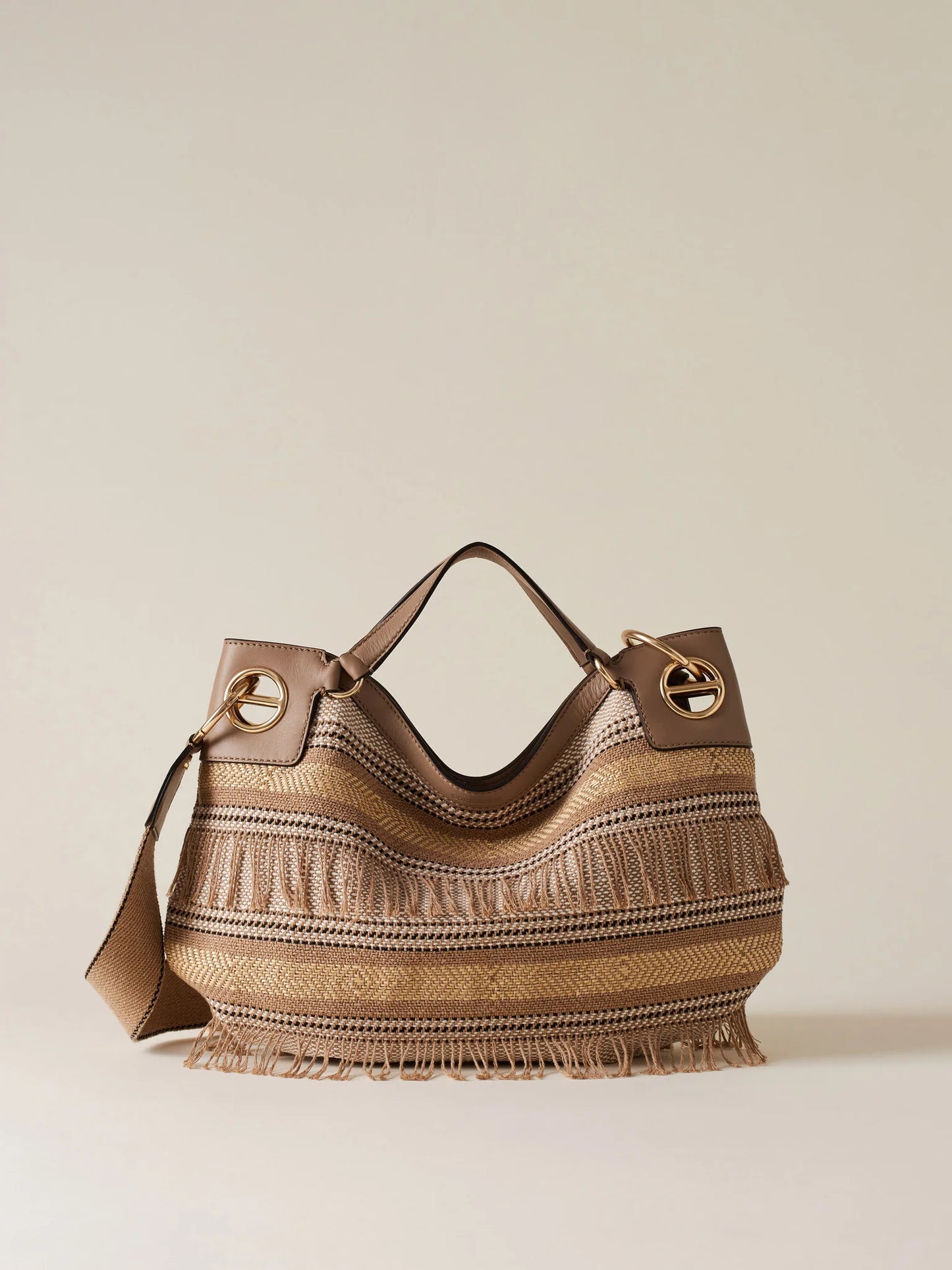 LONDON BORSA HOBO MEDIUM Borsa a mano in Tessuto jacquard