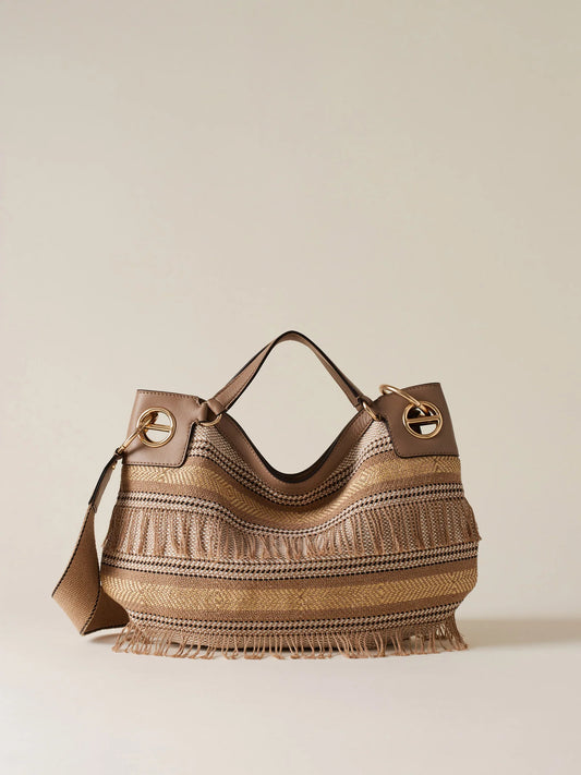 LONDON BORSA HOBO MEDIUM Borsa a mano in Tessuto jacquard