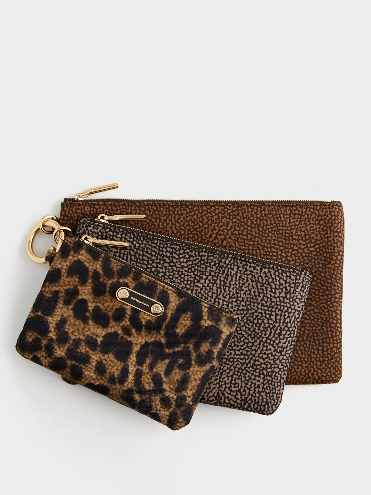 TRIS BEAUTY CASE Set di Bustine portatutto in tessuto Op