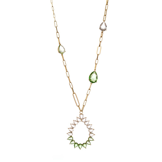 Collana lunga Chandelier - Verde