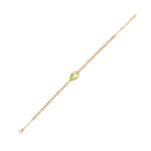 Bracciale con filo di cristalli Chandelier - Verde