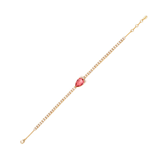 Bracciale con filo di cristalli Chandelier - Rosa