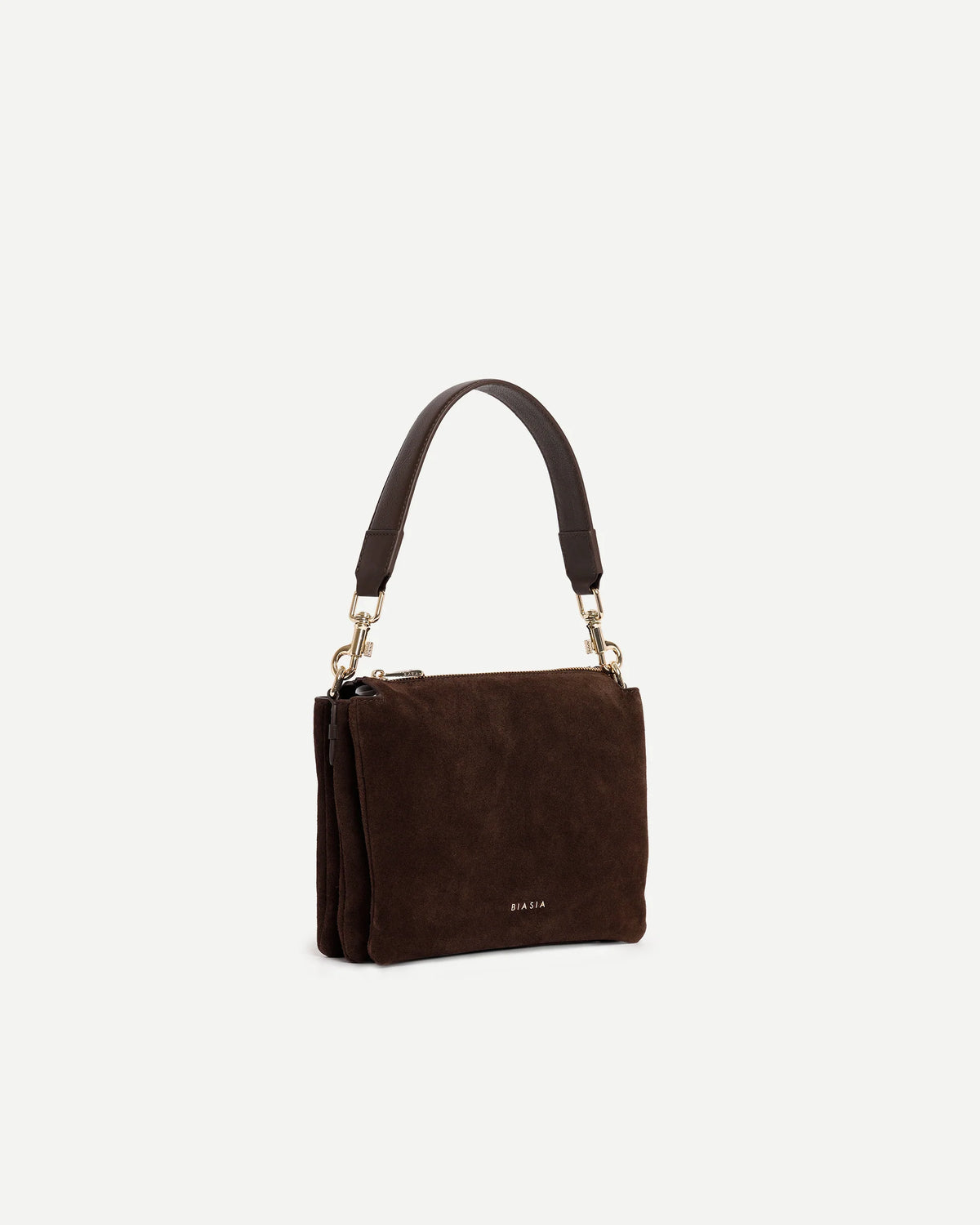 FEATHER SMALL  BORSA A MANO IN CAMOSCIO marrone