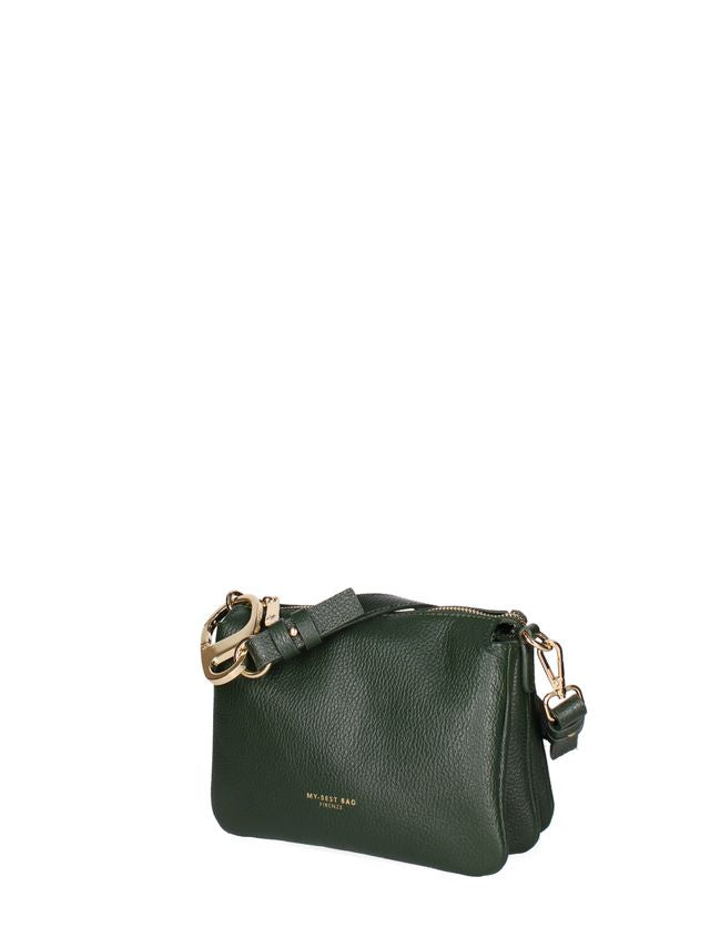 SHOULDER BAG PELLE CON TRE SCOMPARTI  SMALL VERDE