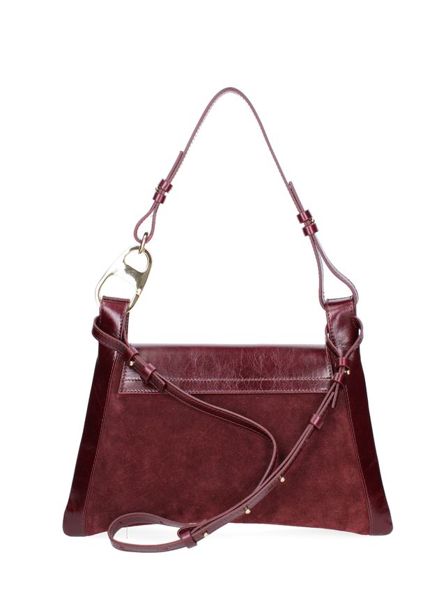 BORSA SUDE E PELLE colore CARMINIO