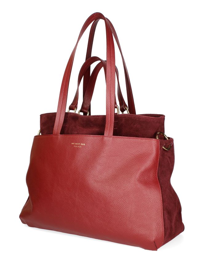SHOPPING IN PELLE  E SUDE RUBINO MYBEST BAG